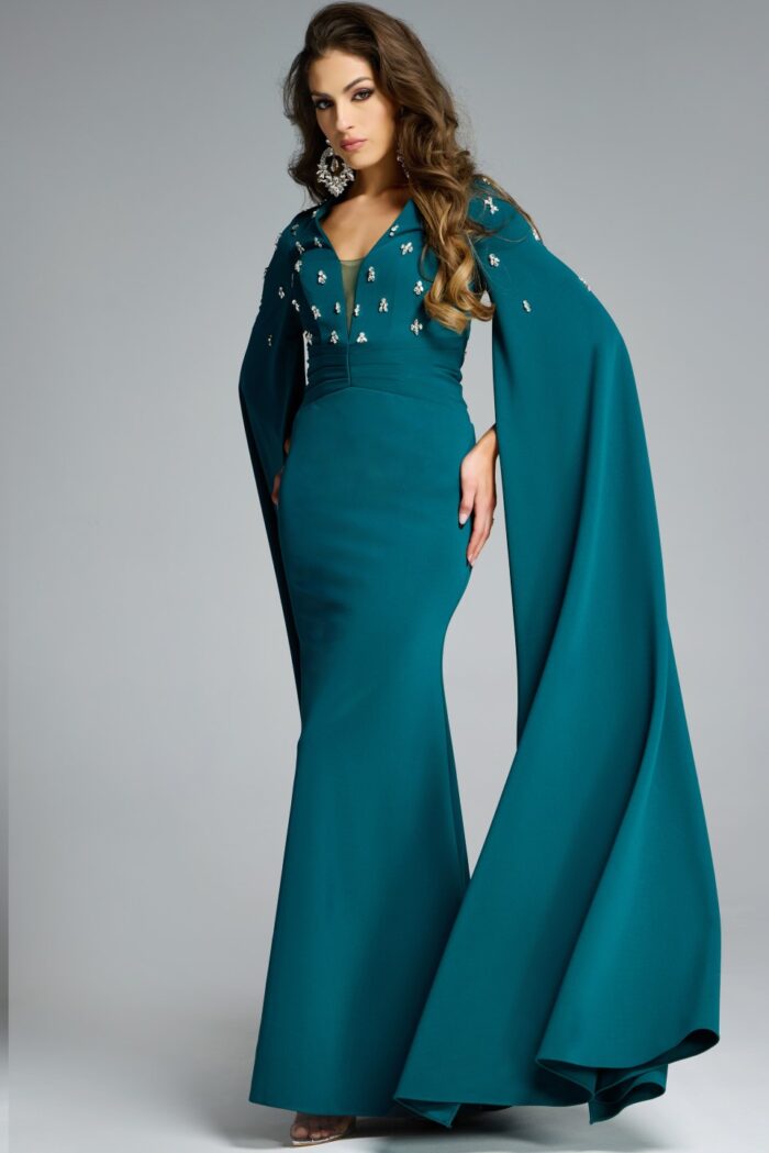 jovani teal mermaid dress Jovani 22601 Embellished Mermaid Dress