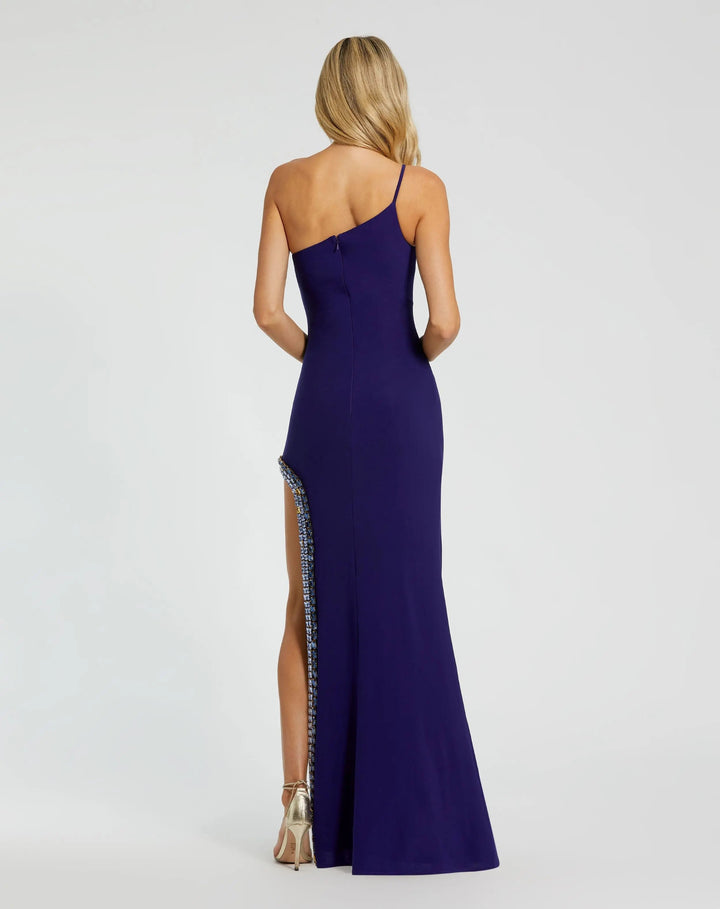 Mac Duggal 44030 One Shoulder Gown with Embellished Slit