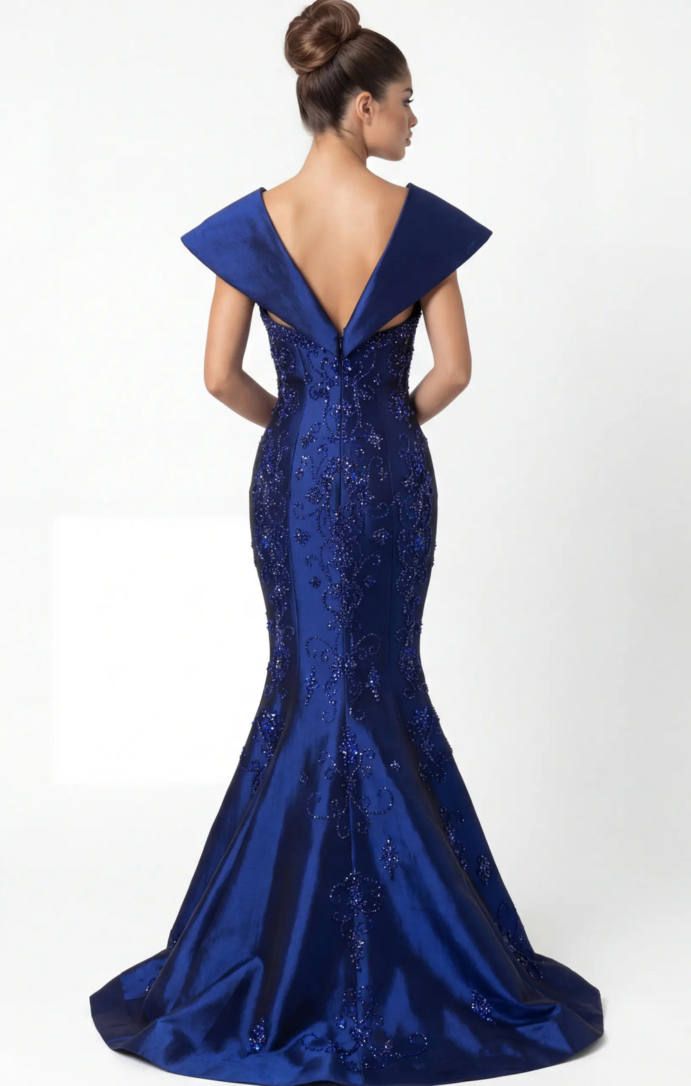 Jovani 45337 V-neck mermaid gown view 2