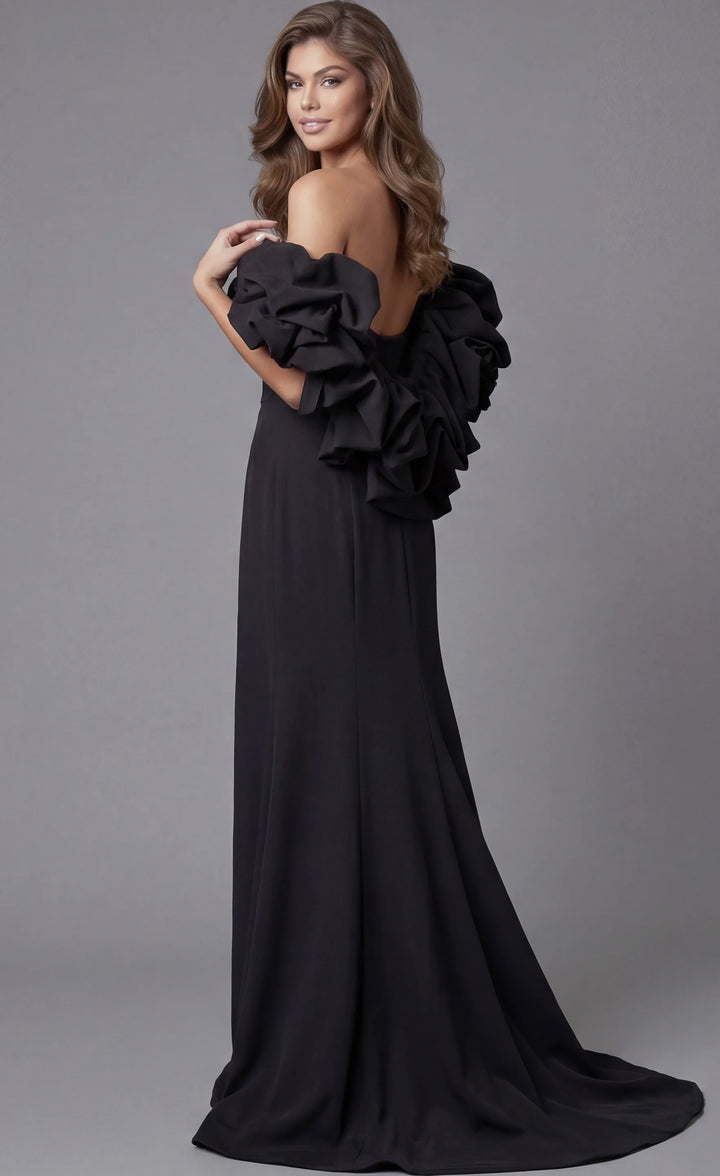 Jovani 45653 Off Shoulder Mermaid Black Gown