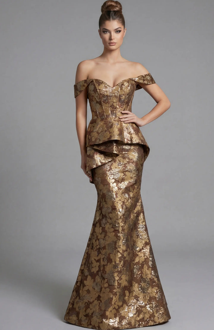 Jovani 47052 off-shoulder sweetheart trumpet gown with peplum waist view 4