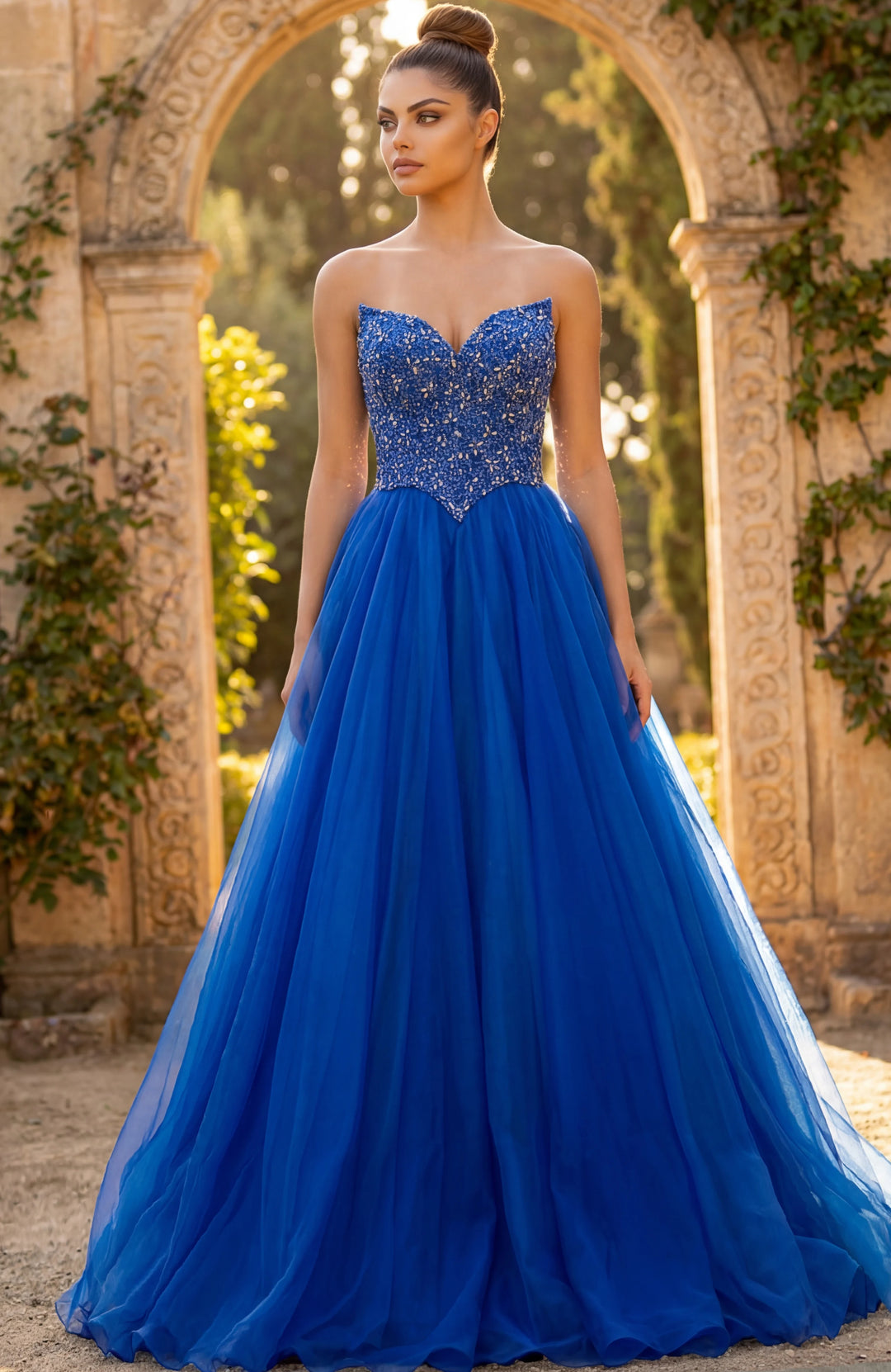 Jovani 47197 Strapless Beaded Ball Gown Pageant Dress
