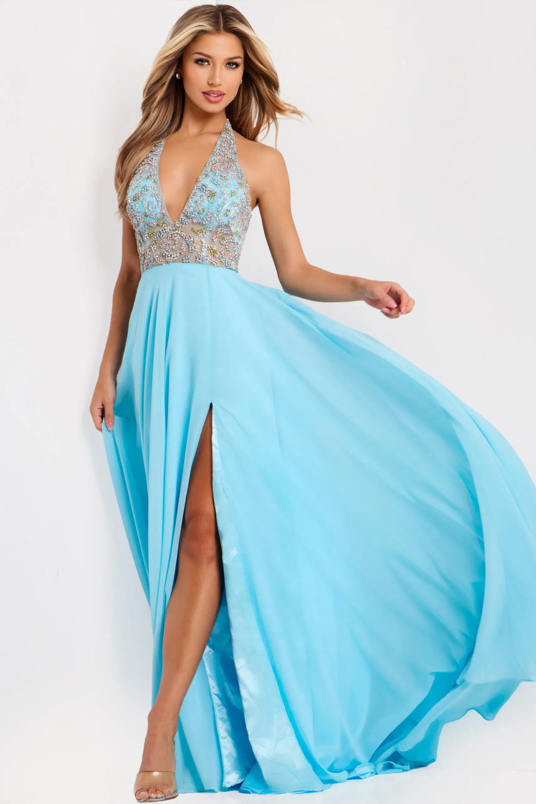 jovani bridesmaid dresses Jovani 08229 - Jeweled Sweetheart Cape Prom Dress 12 / Red*