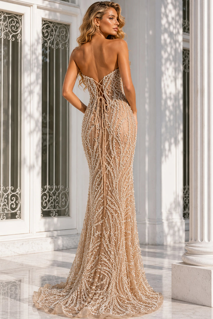 Jovani 48475 Beaded Prom Gown with High Slit