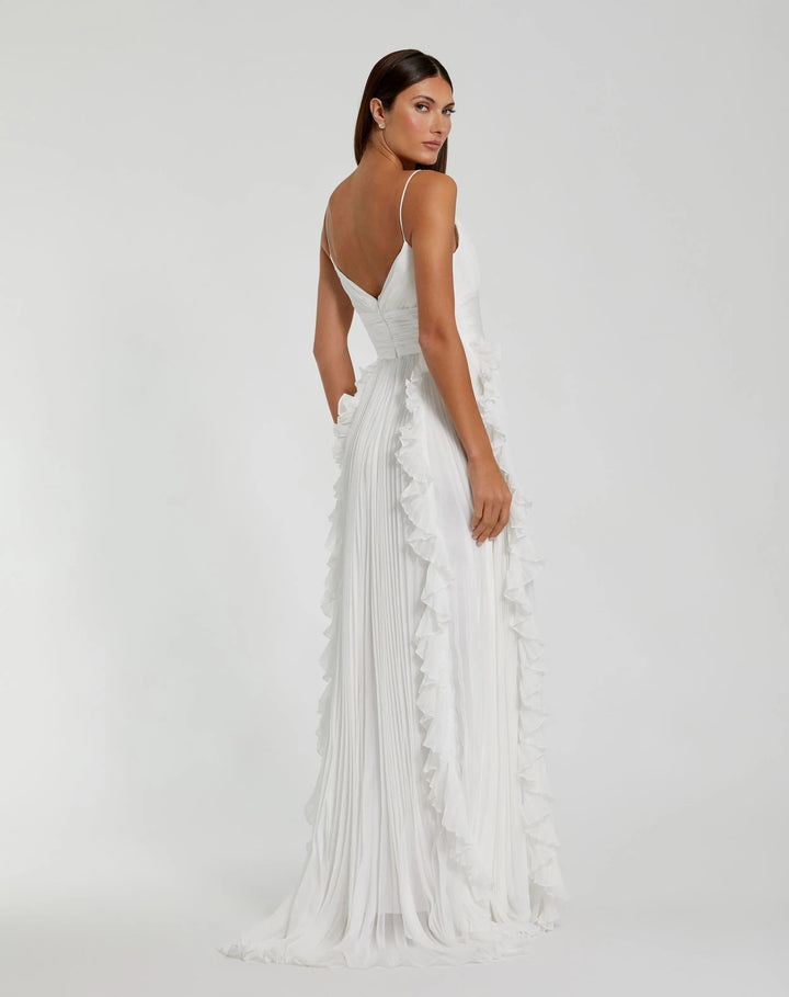 Mac Duggal 49533 Pleated Sleeveless Flowy Chiffon Gown