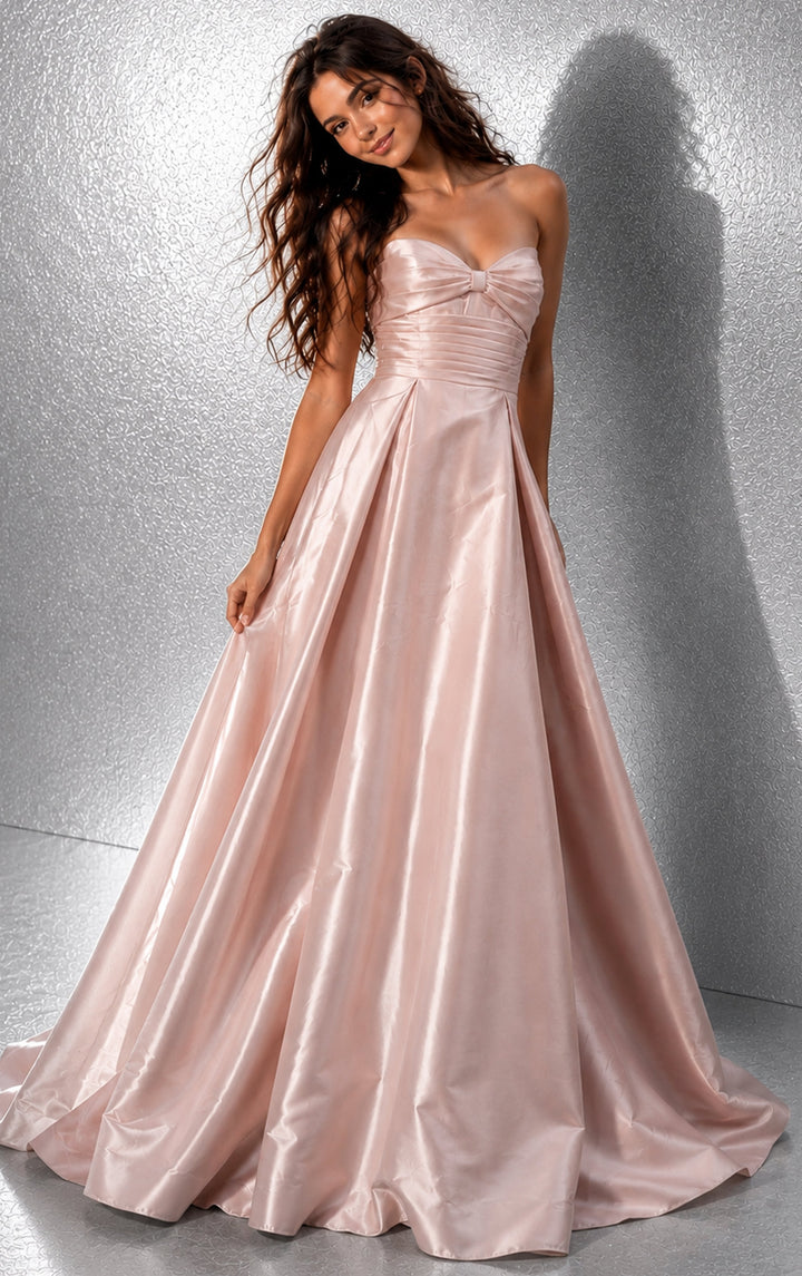 Jovani 49571 basque waist ball gown, angle