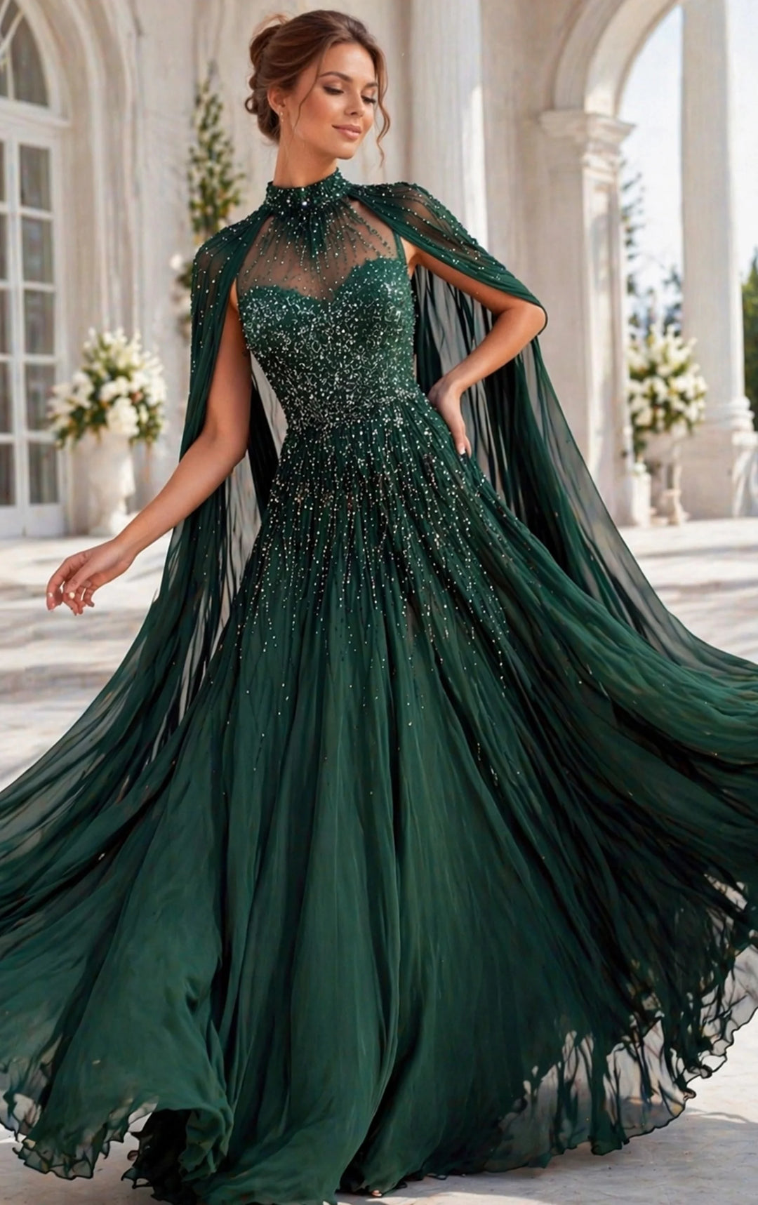 embellished neck chiffon dress Silk Chiffon Mini Dress with a crystal embellished neck