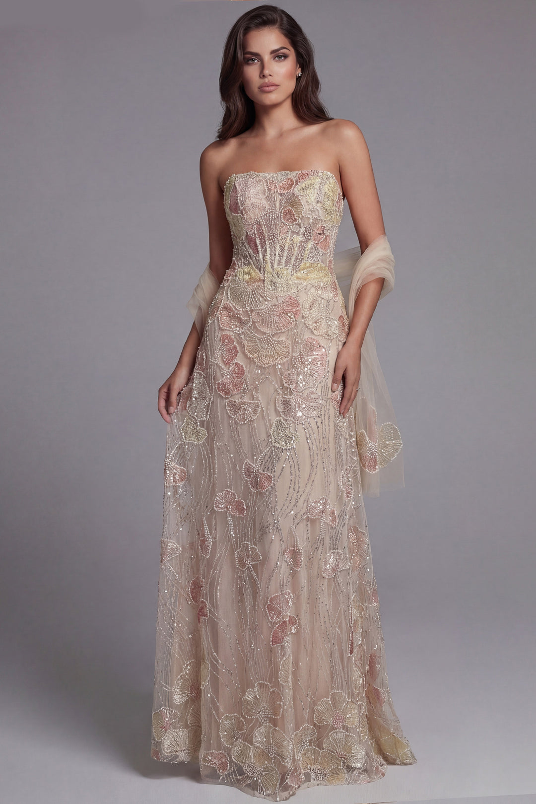 Jovani 49882 Strapless Sleeveless A-Line Evening Dress | FOSTANI Jovani 49882 Strapless Sleeveless A-Line Evening Dress | FOSTANI