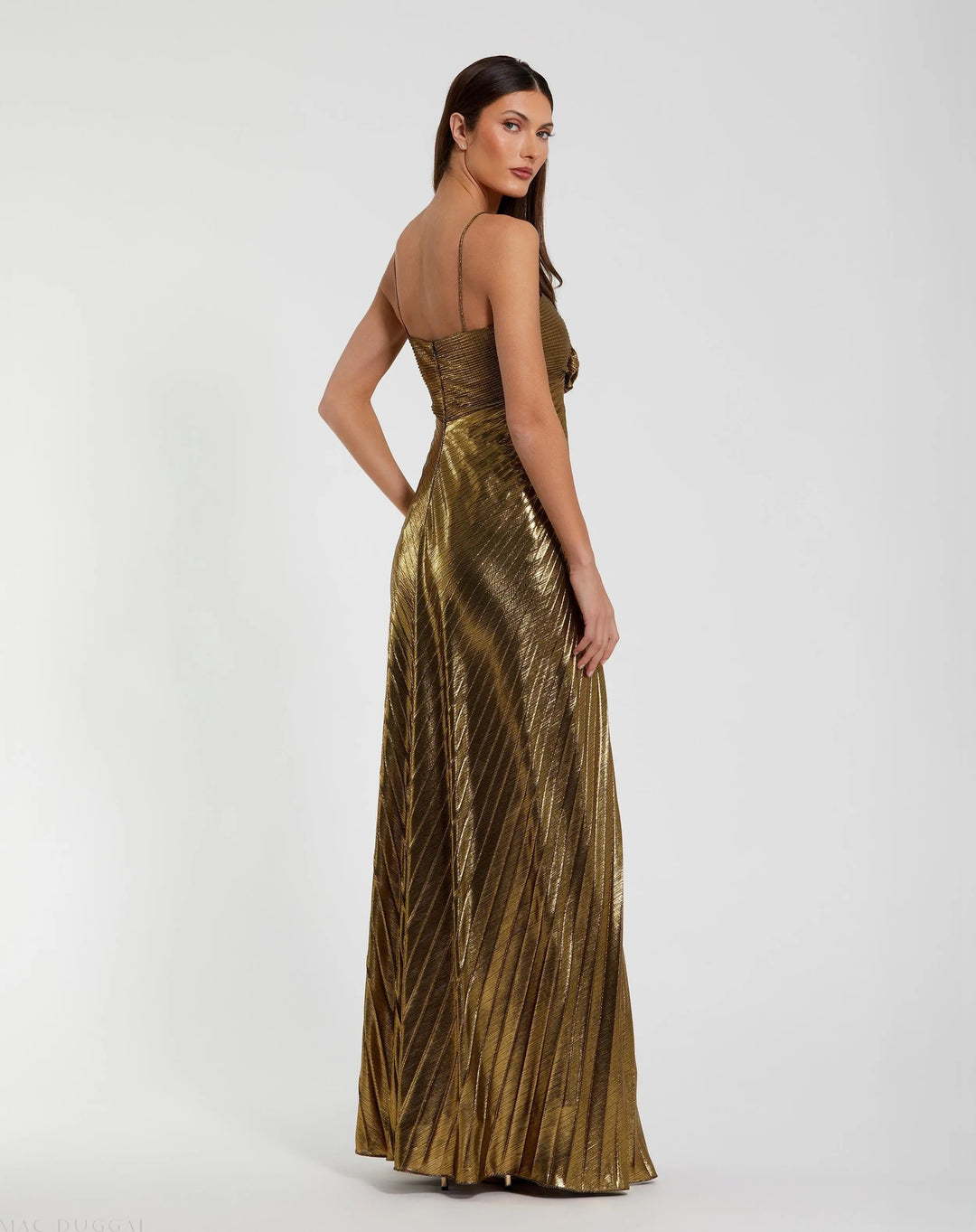 mac duggal dresses gold Mac Duggal Embellished Sleeveless A-Line Dress