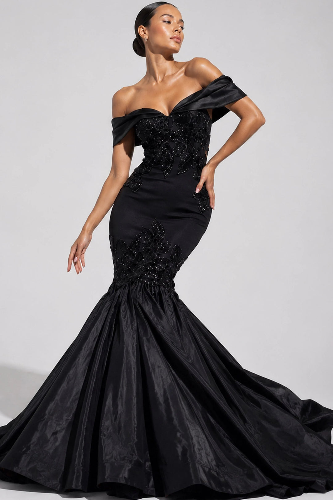 Jovani 50209 Off-the-Shoulder Mermaid Evening Dress