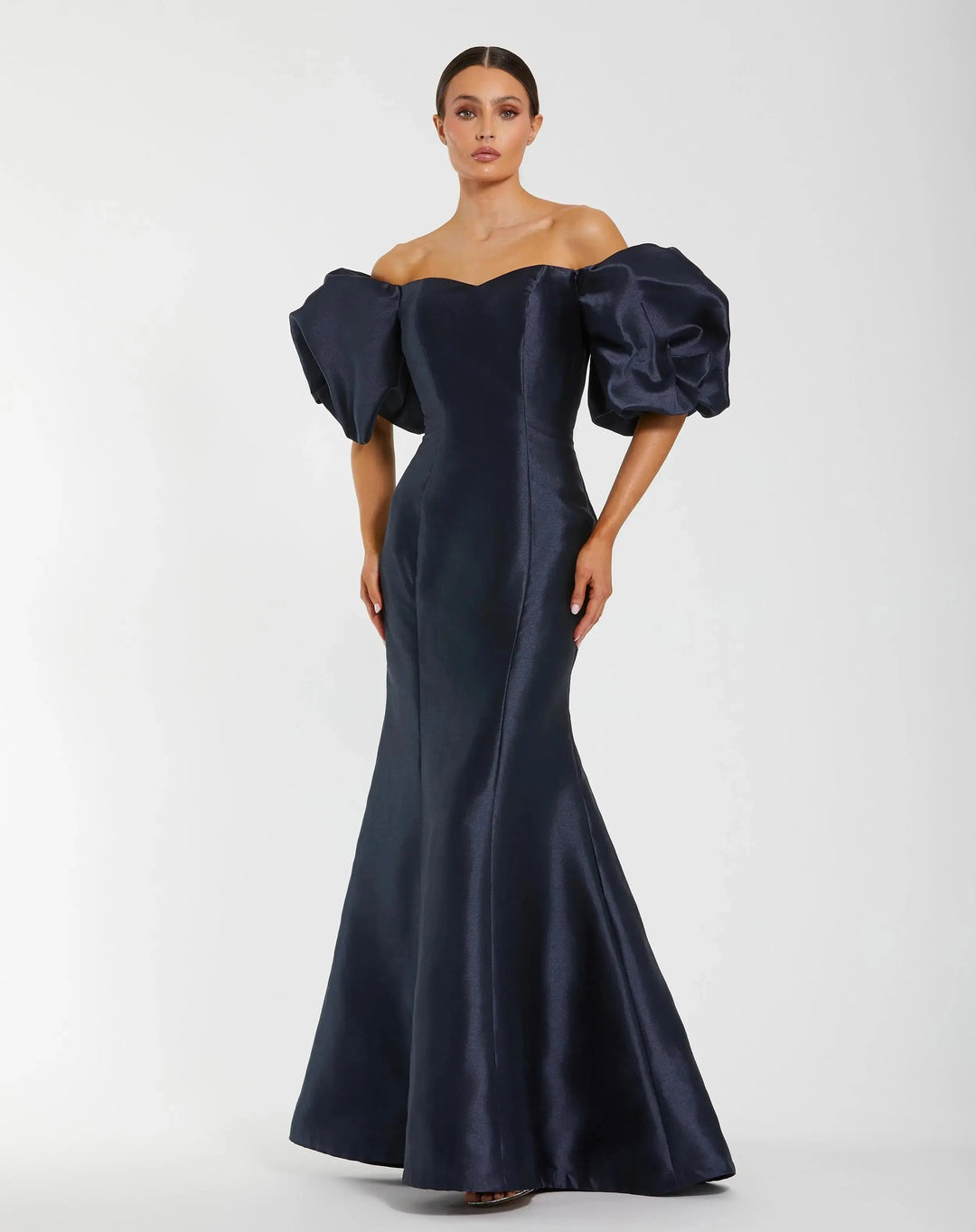 mac duggal off the shoulder dress Mac Duggal 50677 Puff Sleeve Off The Shoulder Dress