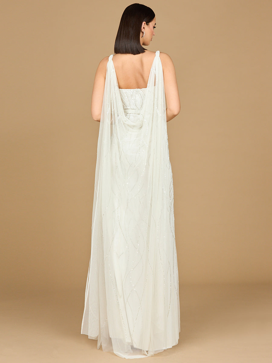 ivory sleeveless sheath dress Lara 51214 V-Neck Evening SS24 MAY CASUAL