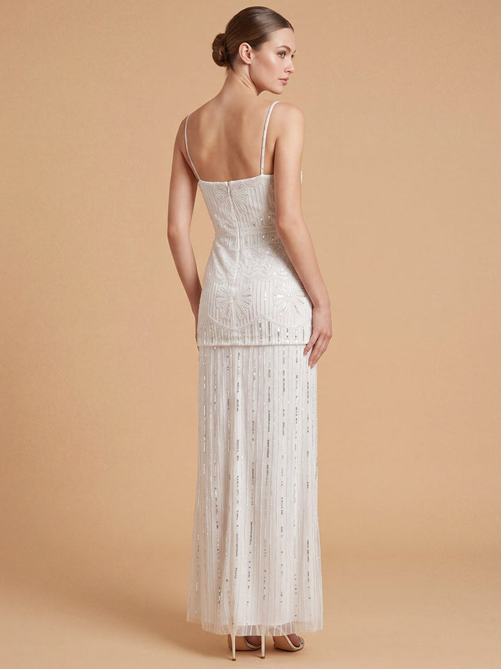 Lara 51228 Beaded Spaghetti Strap Two Piece Gown