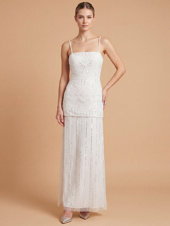Lara 51228 Beaded Spaghetti Strap Two Piece Gown