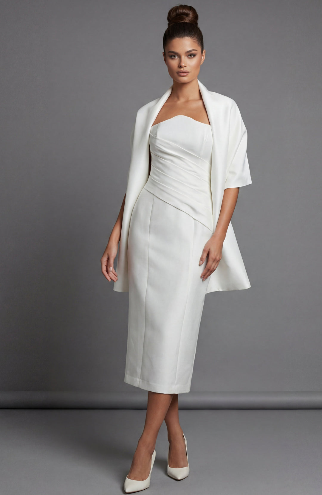 Jovani 51635 matching scarf detail