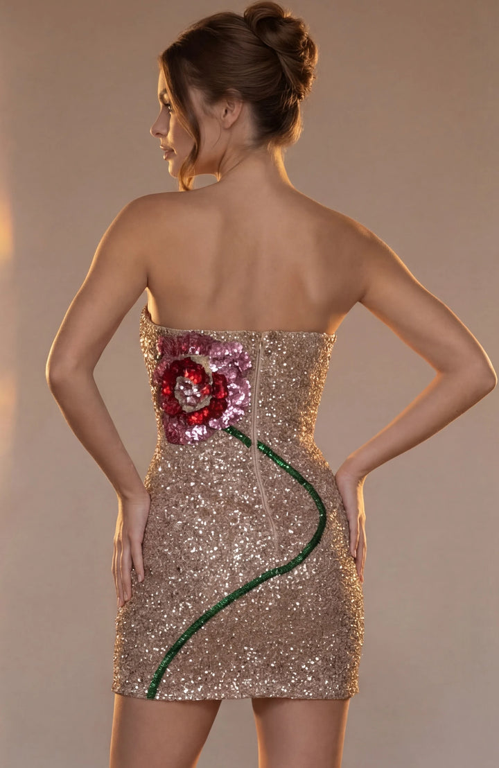 Jovani 51725 Sequin Strapless Mini Dress - FOSTANI.com