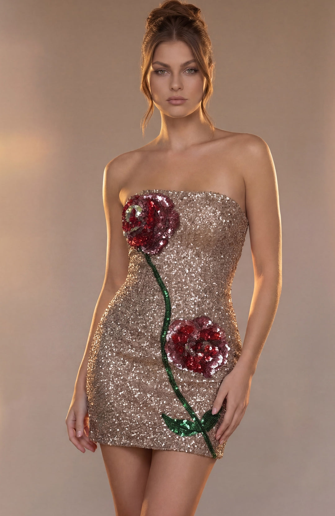 Jovani 51725 Sequin Strapless Mini Dress - FOSTANI.com