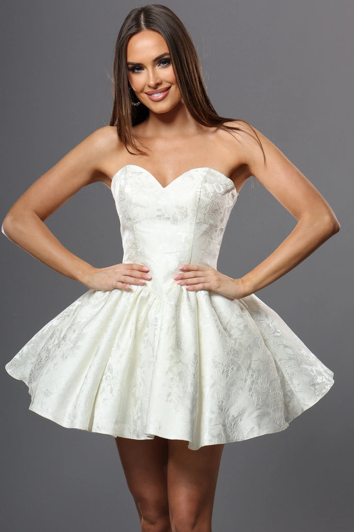 Jovani 52228 Sweetheart Strapless Corset Bridal Shower Dress