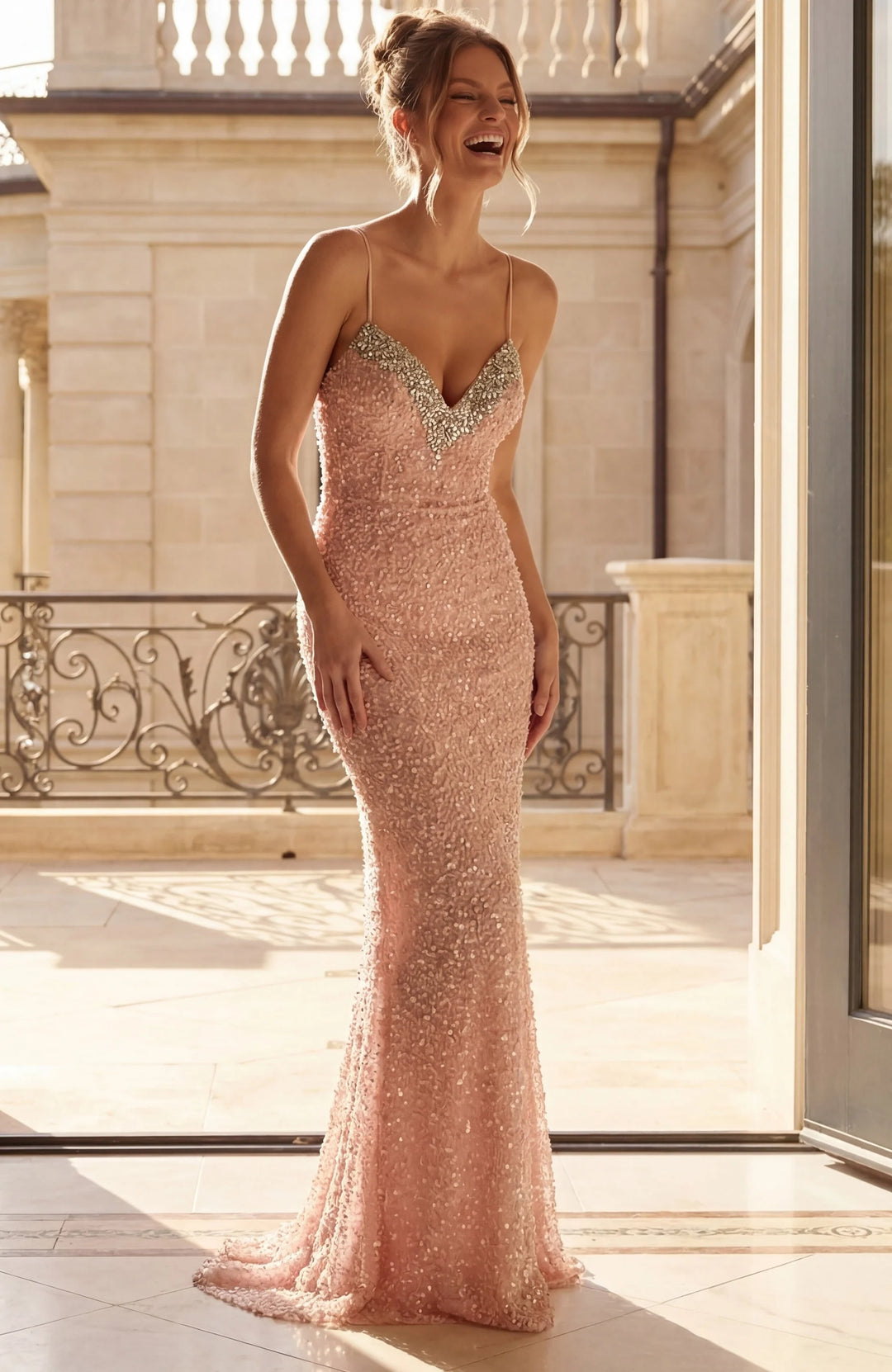 jovani mermaid sequin prom dress V-Neck Jovani Blue Sequin Prom Dress 08099