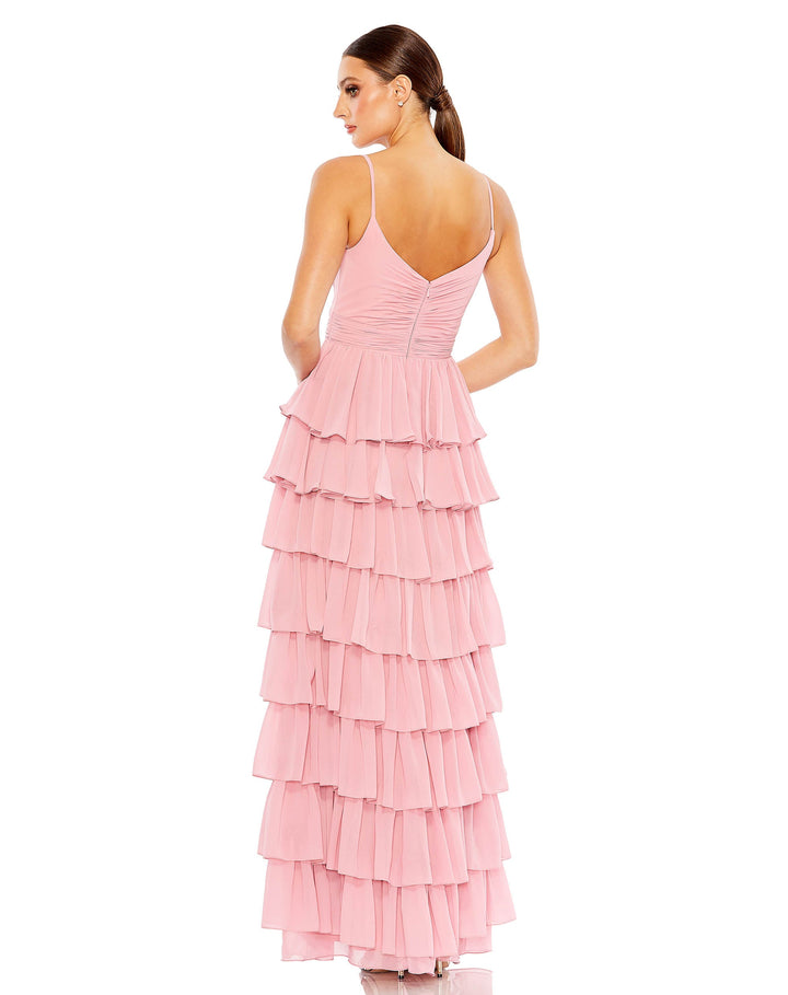 Sleeveless Tiered Ruffle Gown