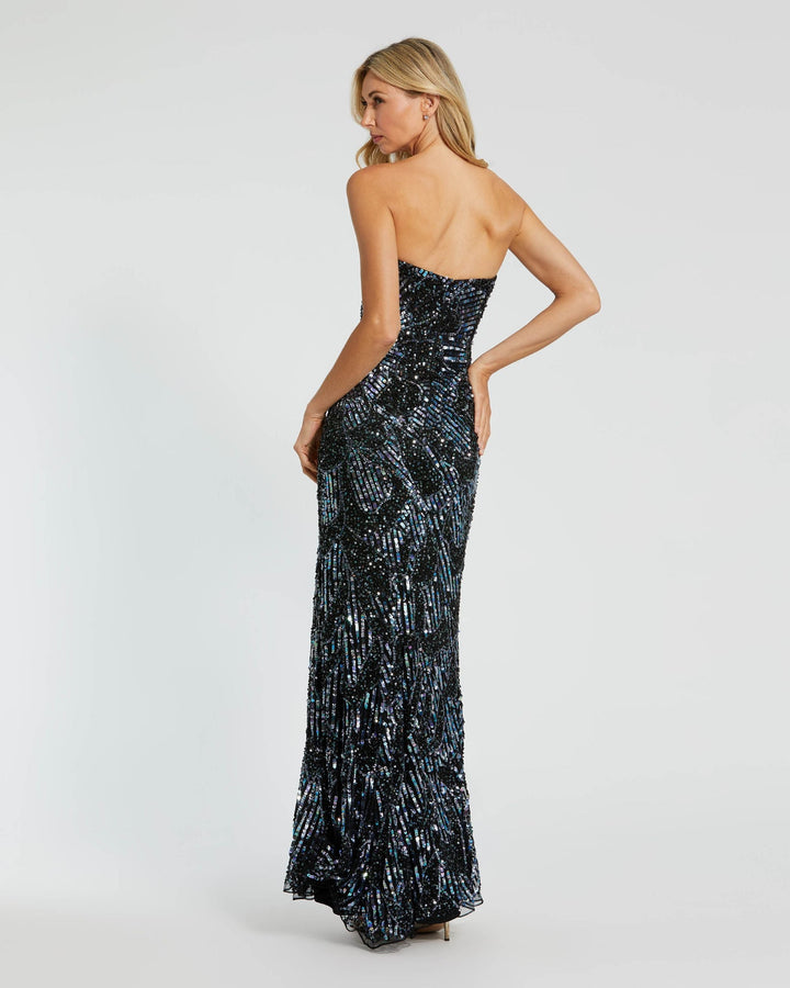 Mac Duggal 6046 Sequin Strapless Column Gown