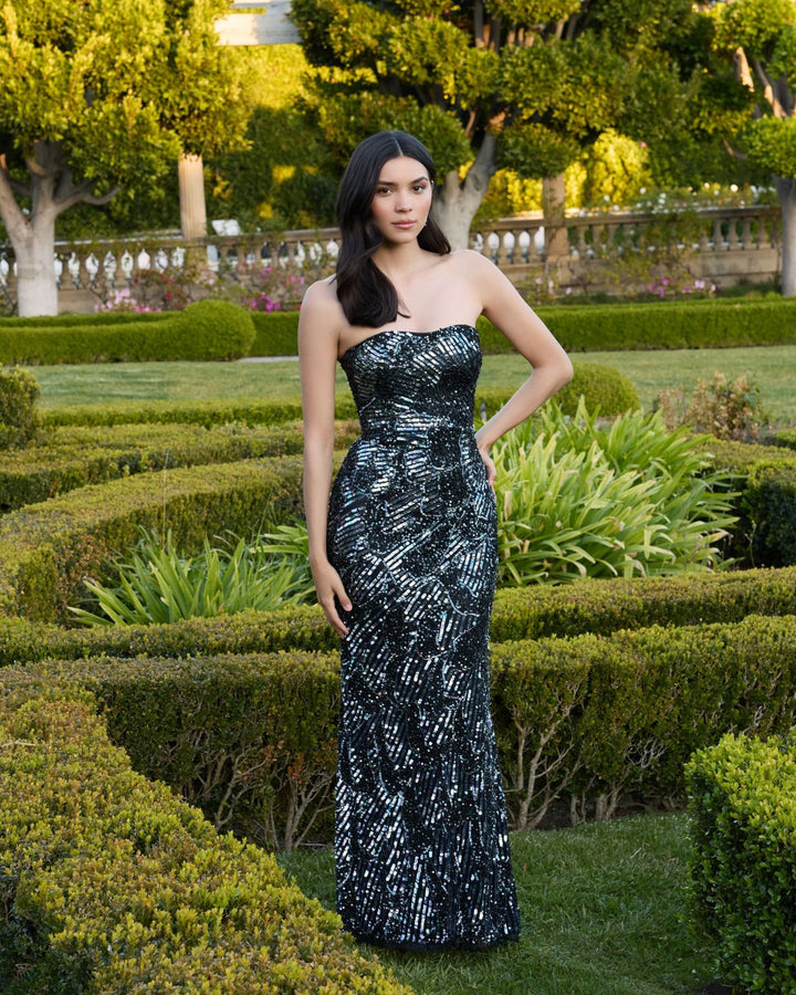 Mac Duggal 6046 Sequin Strapless Column Gown