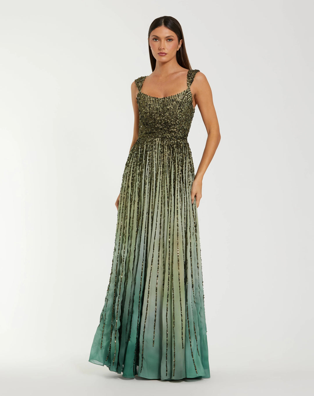 mac duggal bridesmaid dresses Mac Duggal 6205 Sleeveless Sequin A Line Ombre Dress