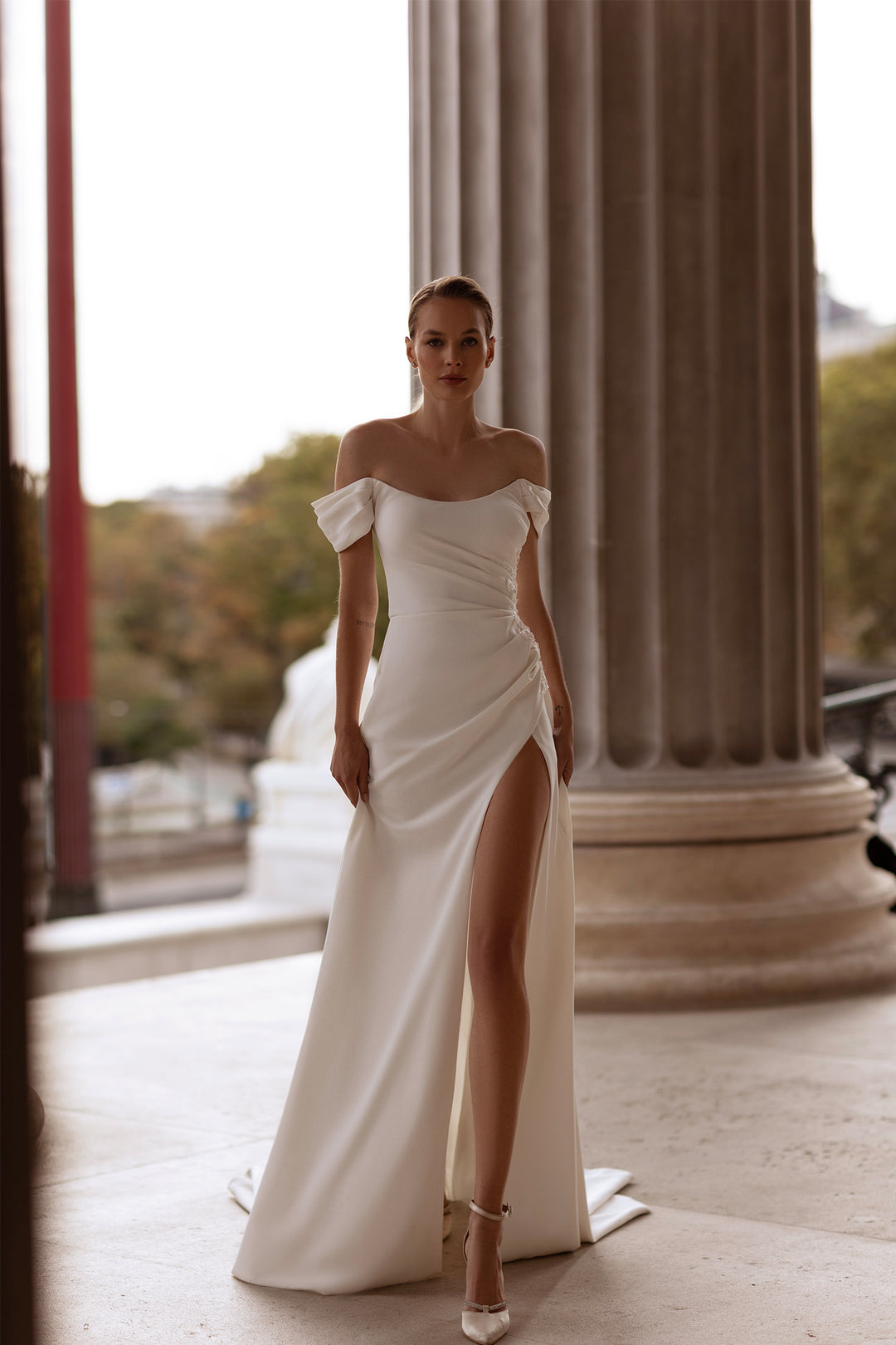 Maria Anette 5614 High Slit Bridal Dress Ivory / 8