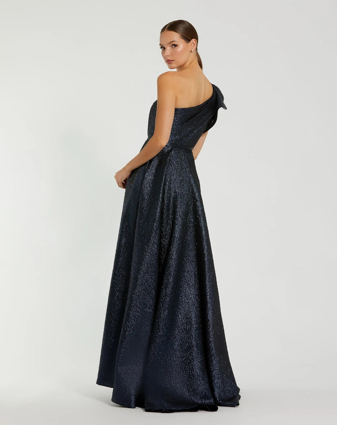 Mac Duggal 67297 One Shoulder Metallic Ball Gown