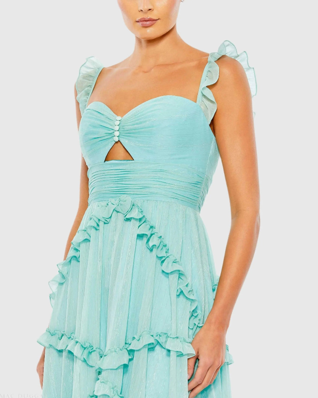 Mac Duggal 68093 Ruffle Tiered Sleeveless Flowy A Line Gown