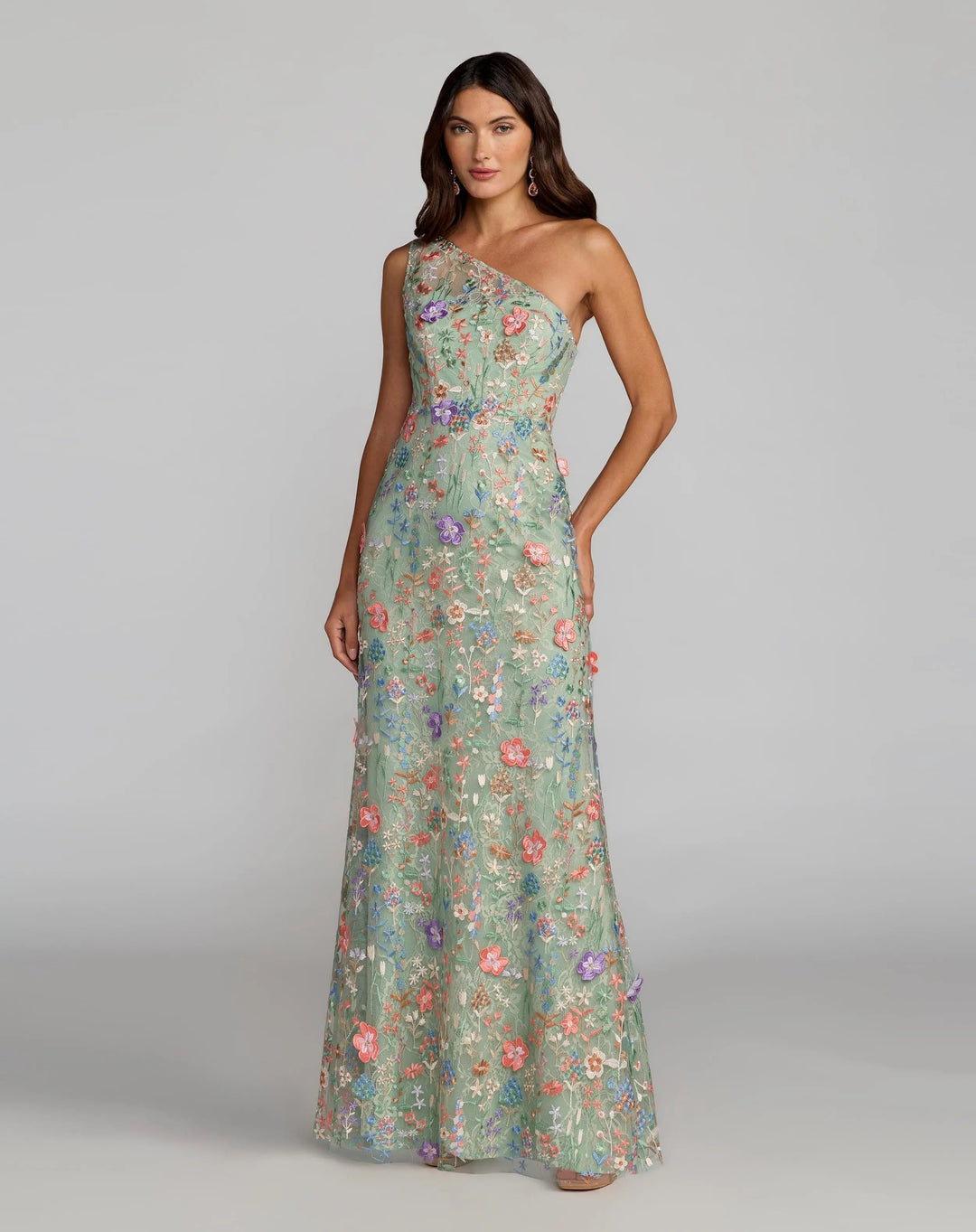 Mac Duggal 68606 One Shoulder Floral Embroidered Gown Dress | FOSTANI Mac Duggal 68606 One Shoulder Floral Embroidered Gown Dress | FOSTANI