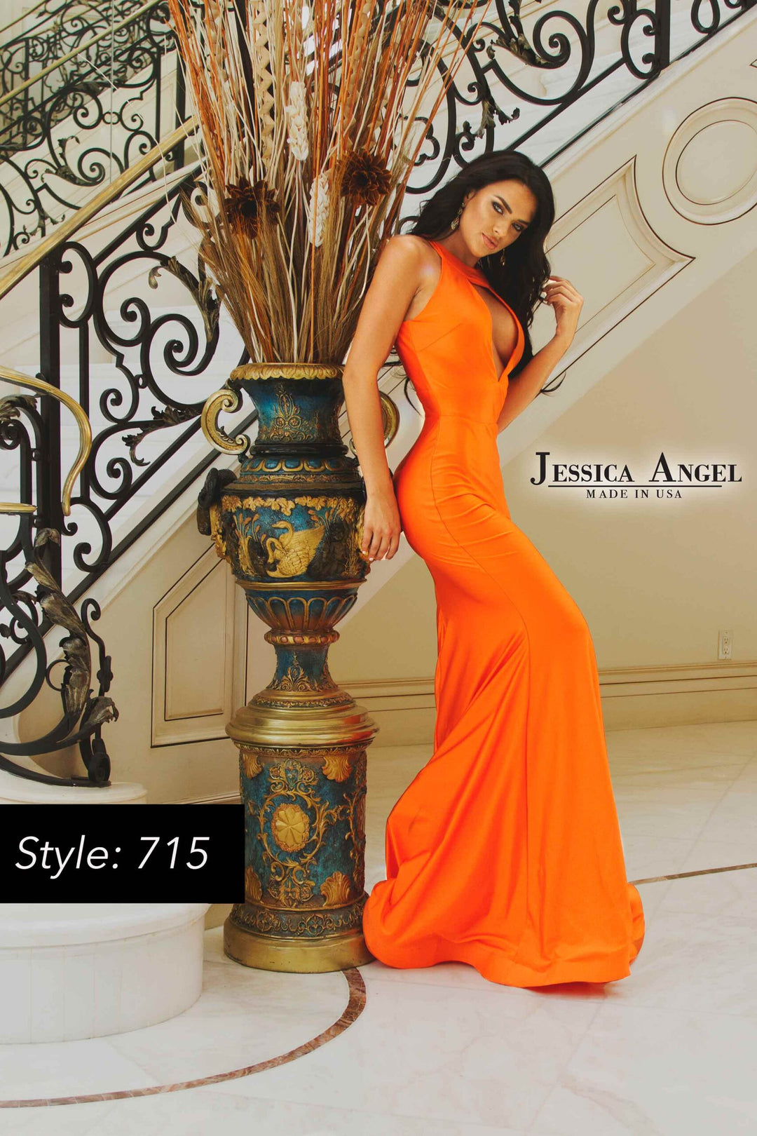 Jessica Angel 715 sleeveless jersey mermaid gown front view