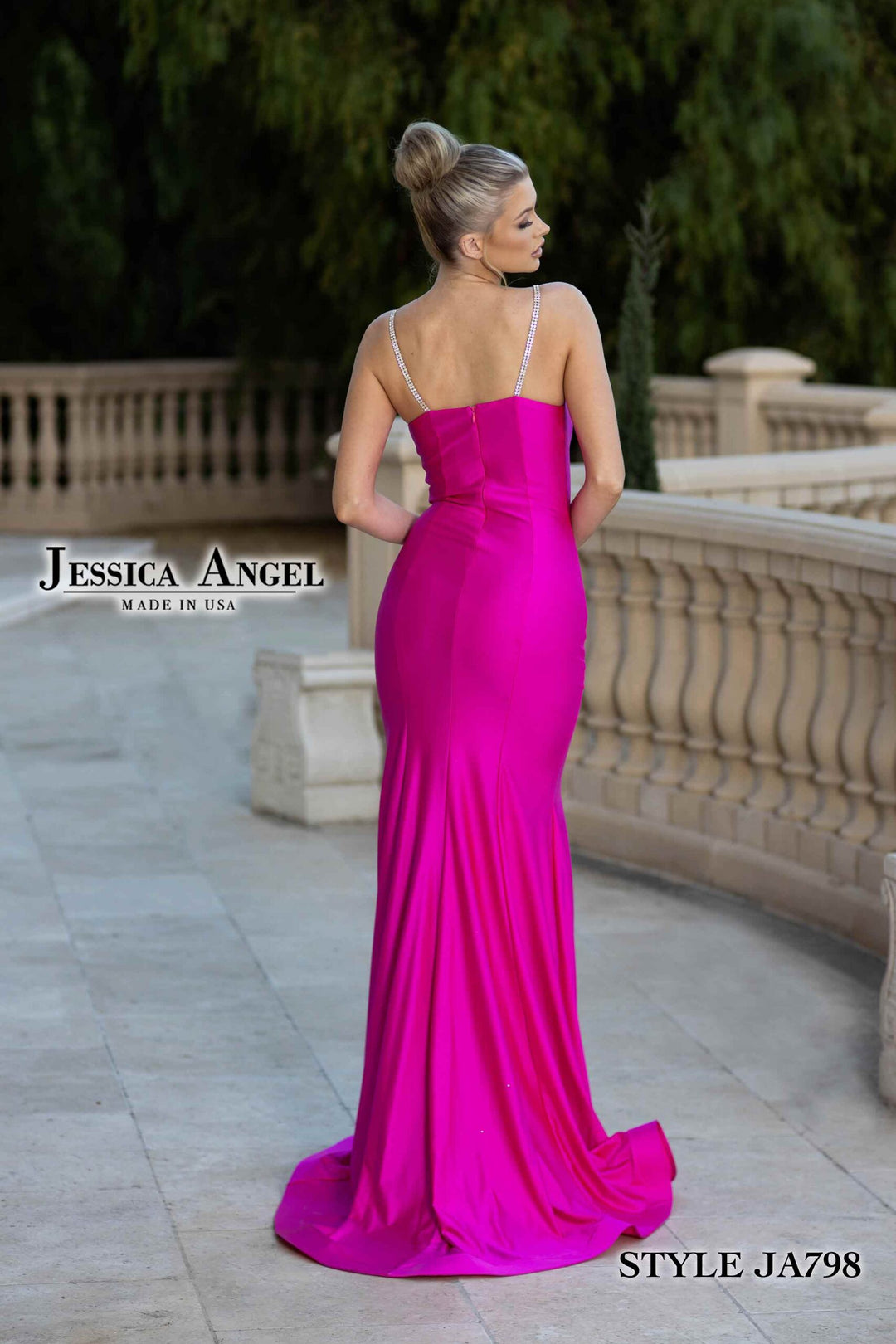 Jessica Angel 798 sweetheart jersey gown back view