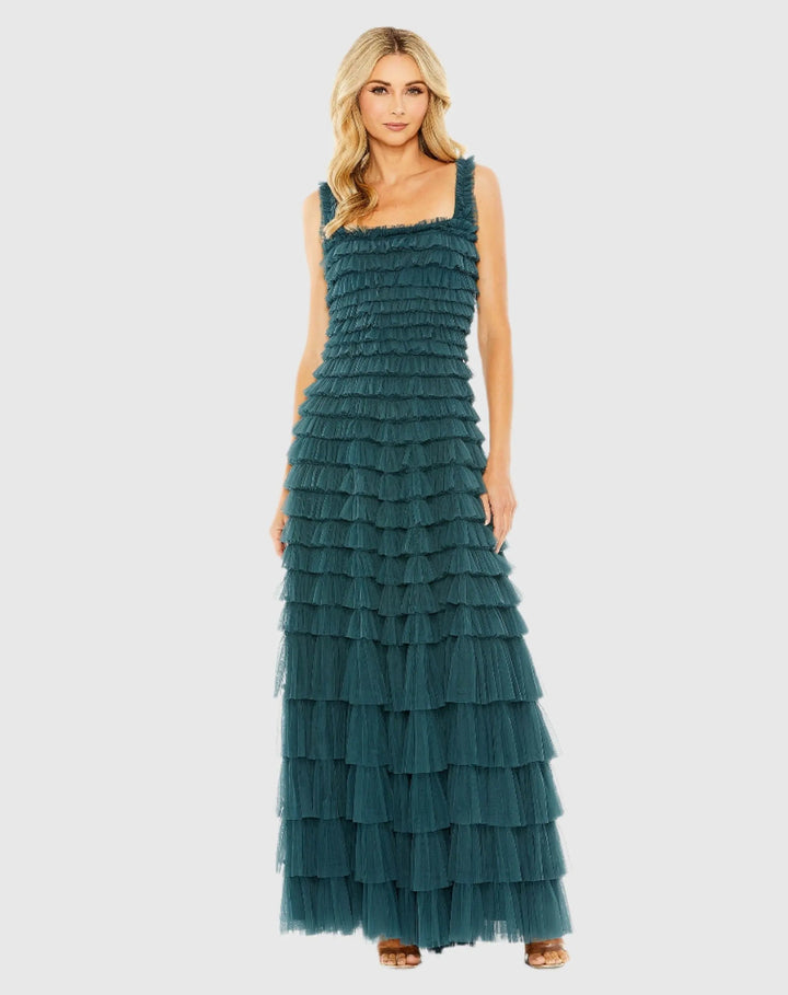 Mac Duggal 8046 Sleeveless Ruffle Layered Gown
