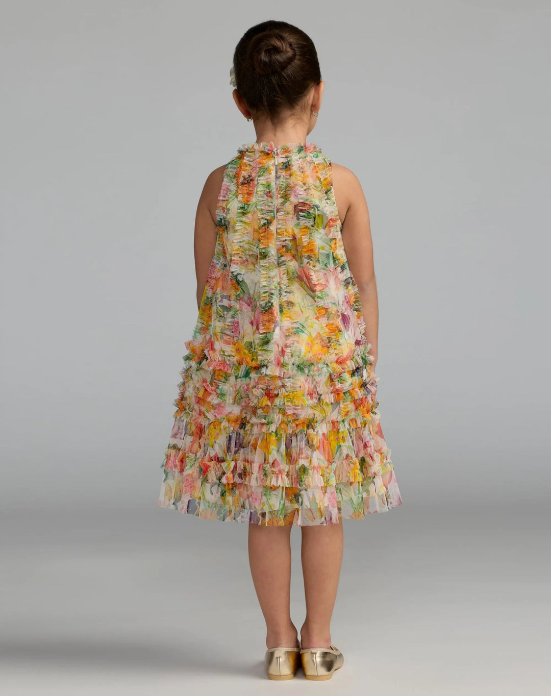 Mac Duggal 8059 Girls Floral Printed Ruffle Mini Dress