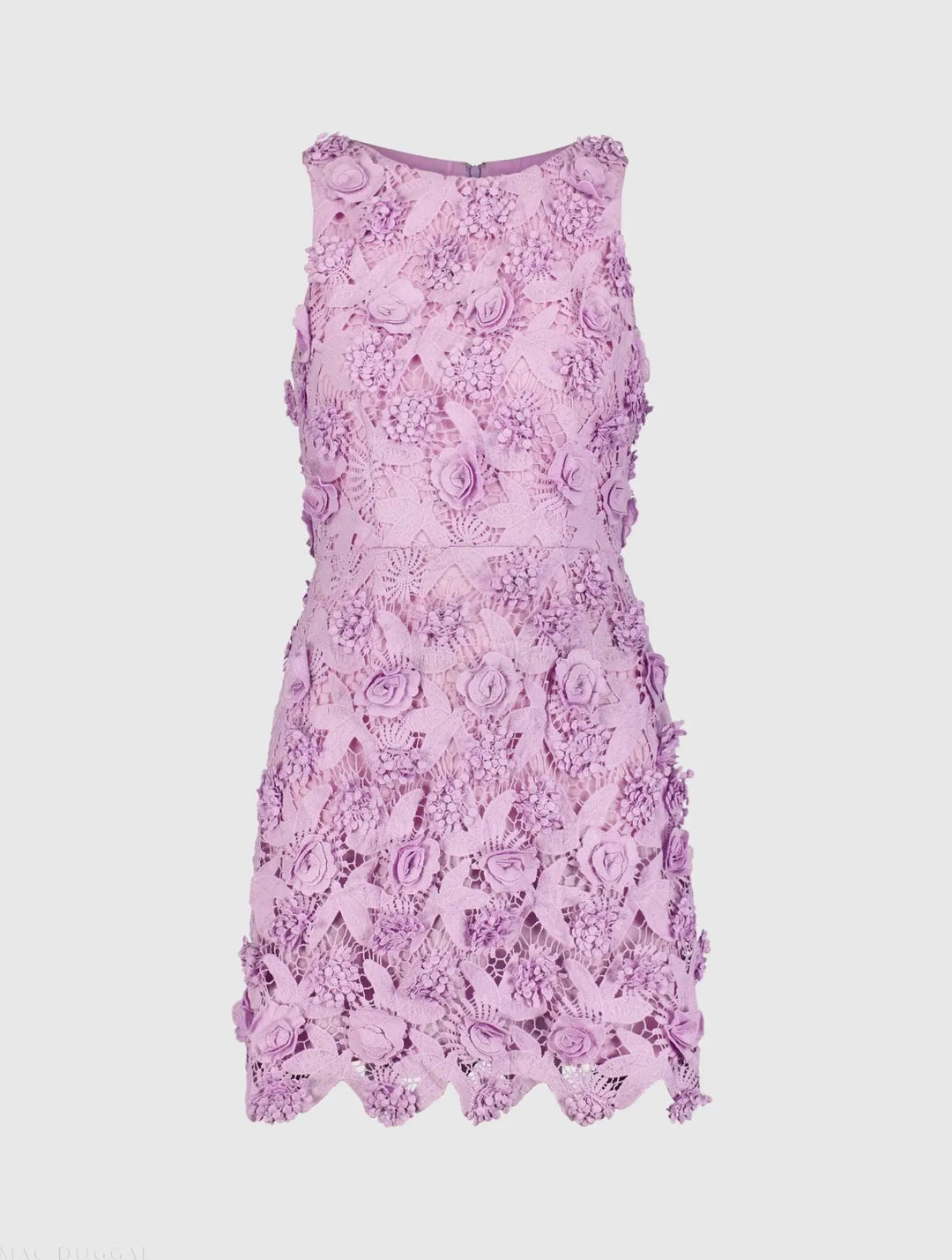 Mac Duggal 81023 Floral Lace Fitted Sleeveless Mini Dress