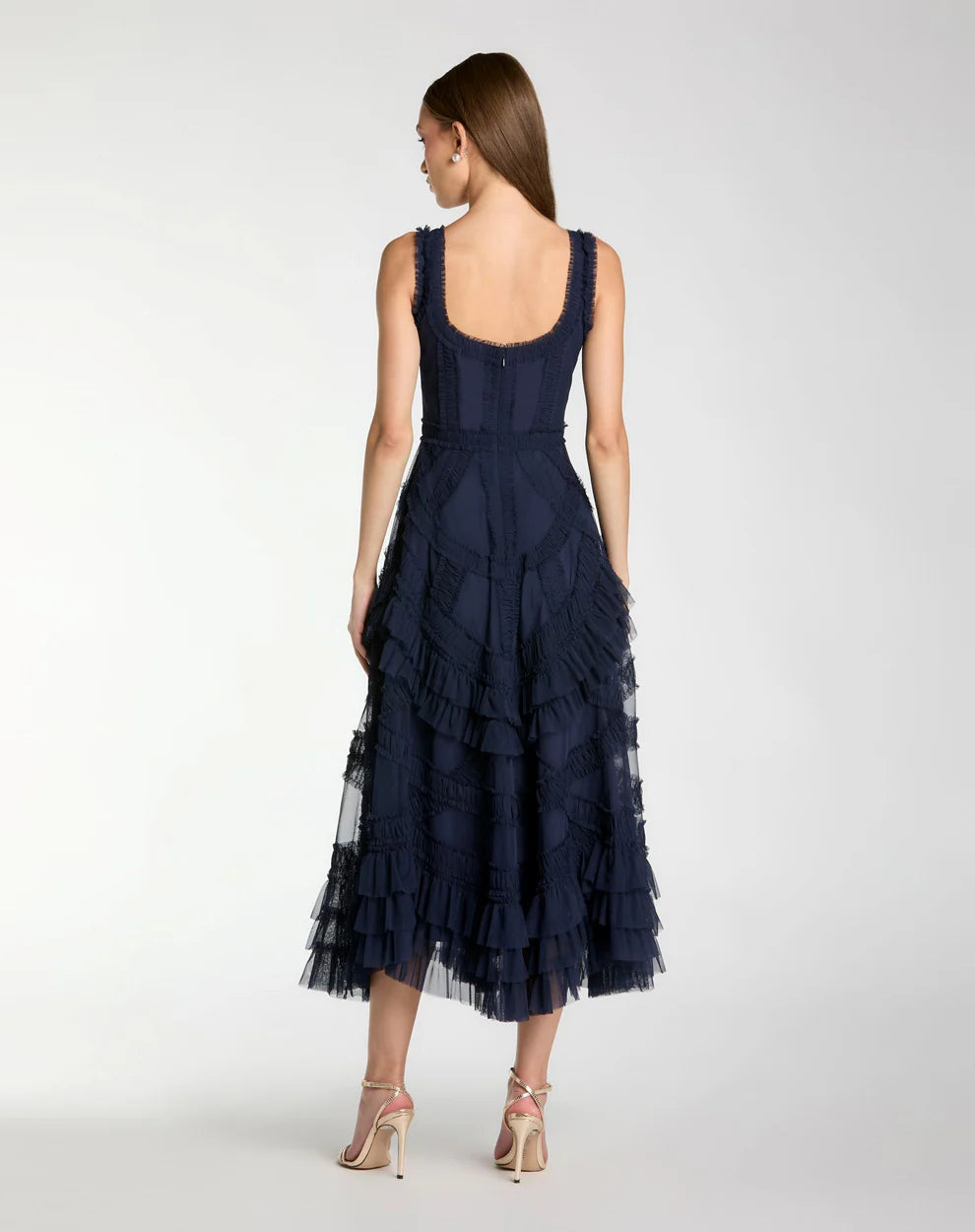 mac duggal sleeveless a-line midi dress Mac Duggal Women's Sleeveless Brocade A Line Midi Dress