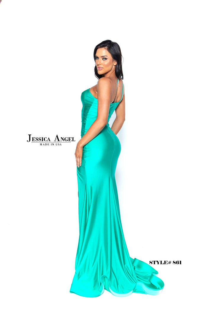 Jessica Angel 861 one shoulder gown back view 2
