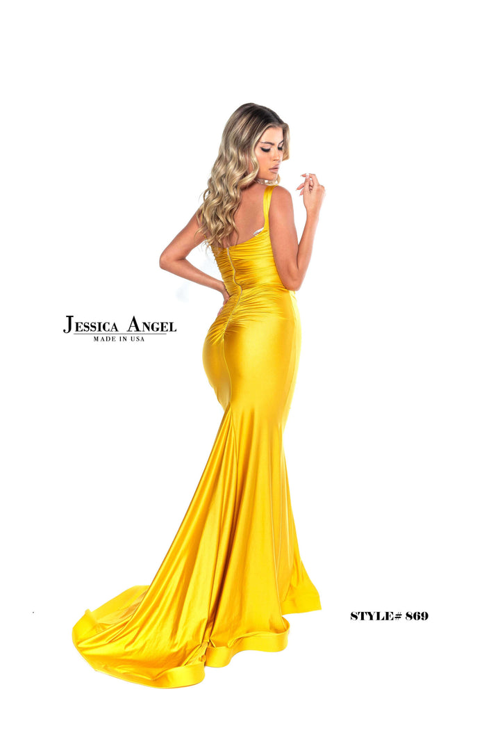 Jessica Angel 869 ruched gown back view 3