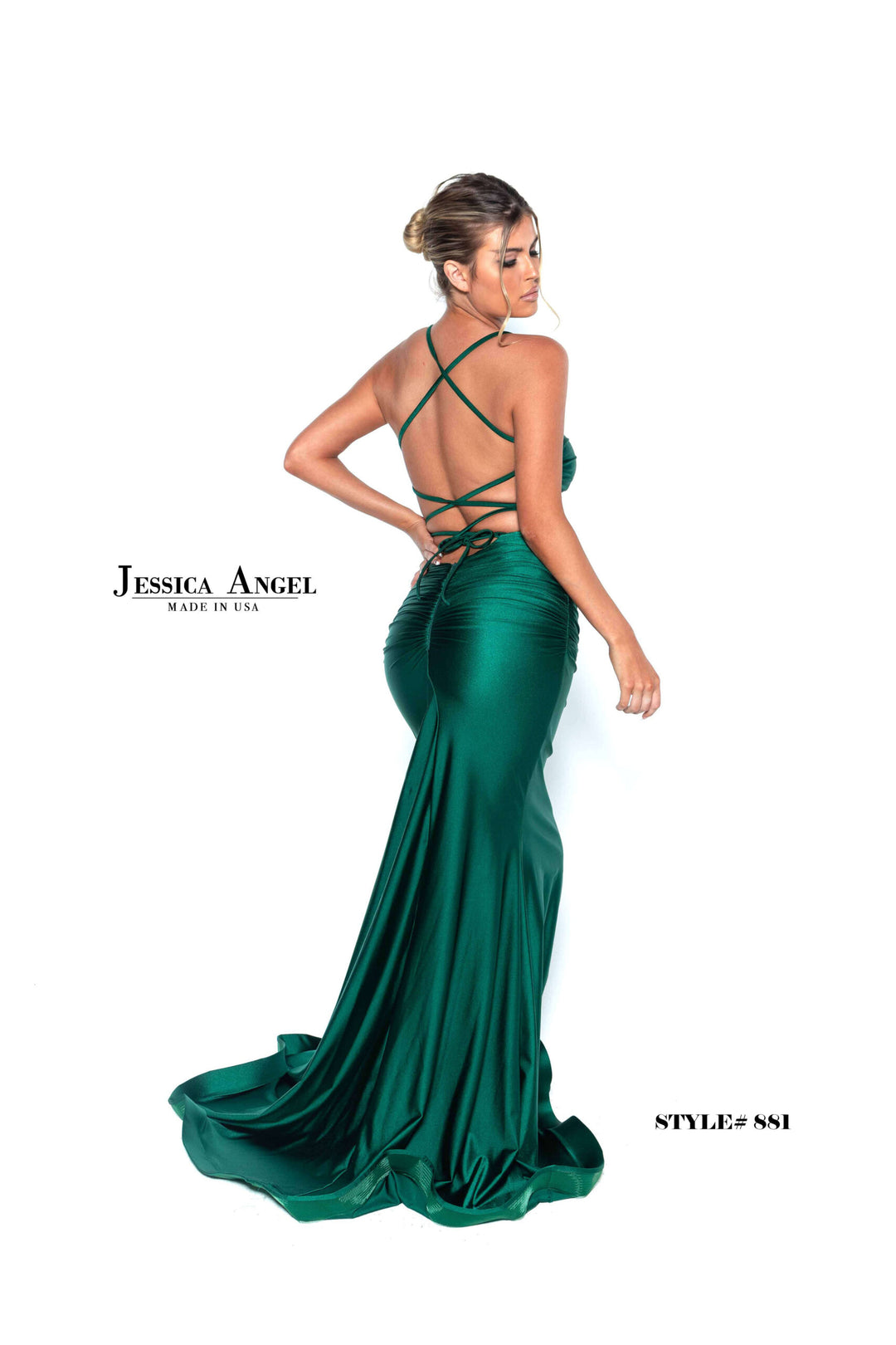 Jessica Angel 881 lace-up mermaid gown side view