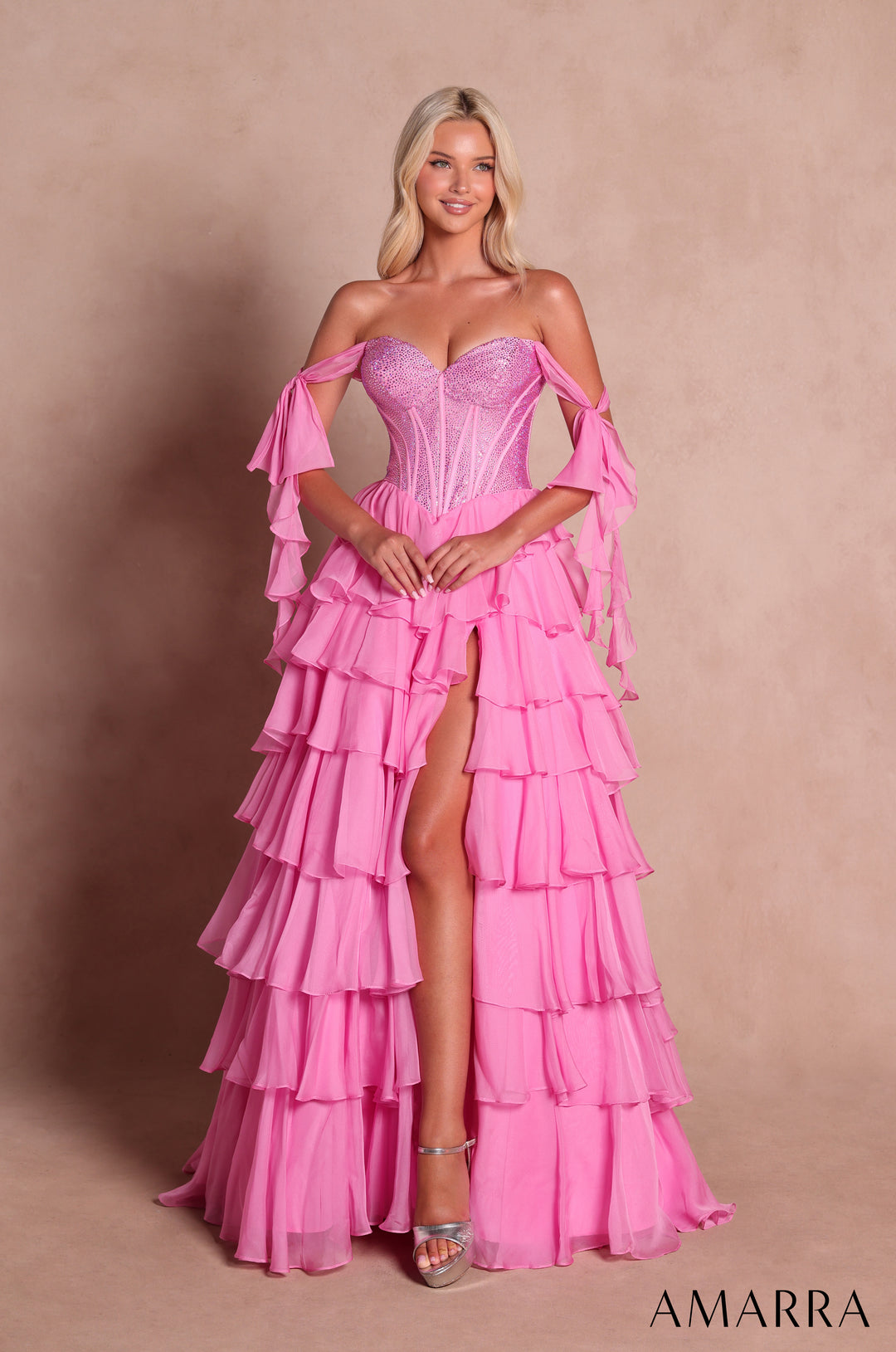 AMARRA 89285 Off-Shoulder Ruffled Prom Dress 2026