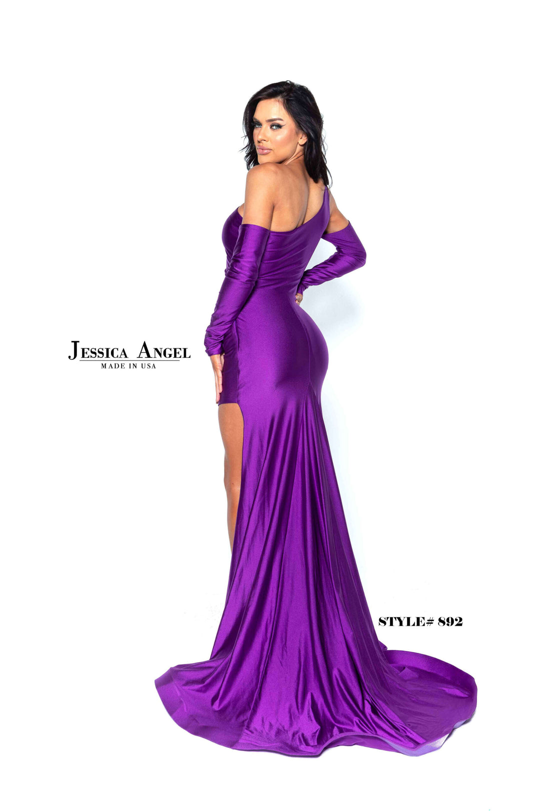 Jessica Angel 892 gloved gown side view 2