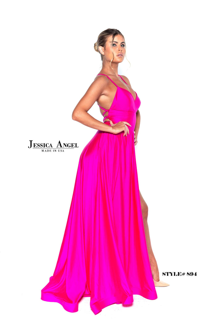 Jessica Angel 894 A-line gown side view