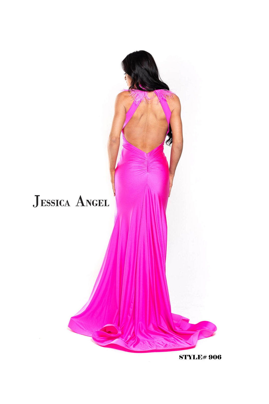 Jessica Angel 906 halter keyhole back gown back view