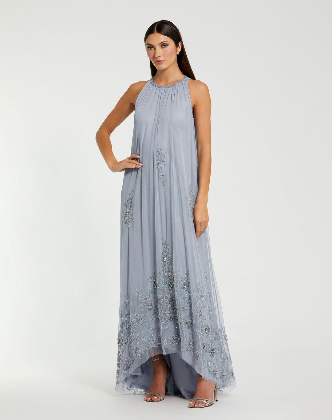 mac duggal powder blue dress Mac Duggal Women's Seamed Crepe One-Shoulder Gown - Powder Blue
