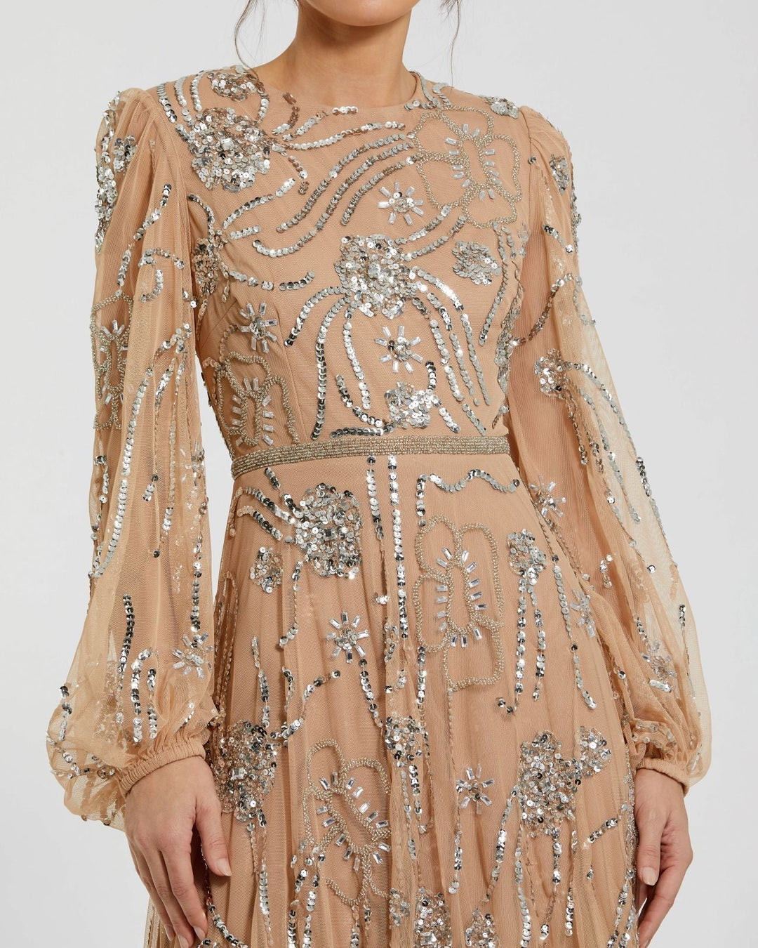 mac duggal puff sleeve sequin dress Mac Duggal 5578