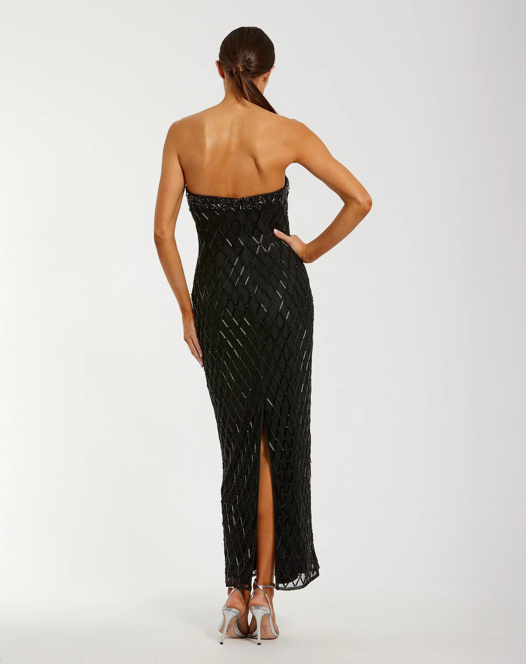 Mac Duggal 94288 Black Strapless Embellished Column Dress