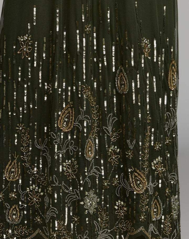 Mac Duggal 9529 Sleeveless Embellished Scallop Hem Trapeze Dress