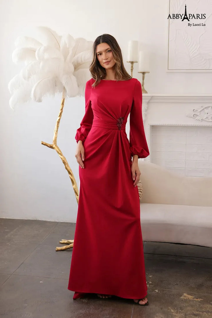 abby paris red dress Abby Paris 90362 Corset Bodice Prom 2026 Dress Fuchsia / 20