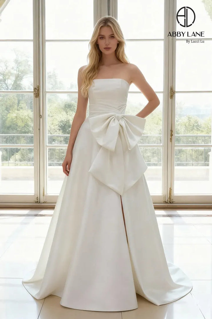 Abby Lane 97379 Open Back Bow Dress - FOSTANI.com